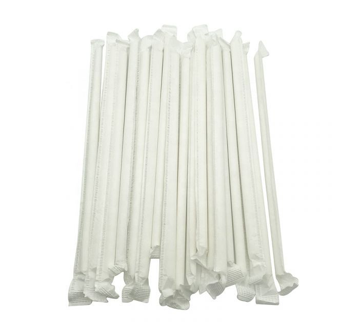 Plastic Straws Individually Wrapped: 8mm (2000) Case